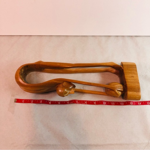 14 Inch Wood Carving Acrobat Man Stretching Holding A Ball - Picture 10 of 15